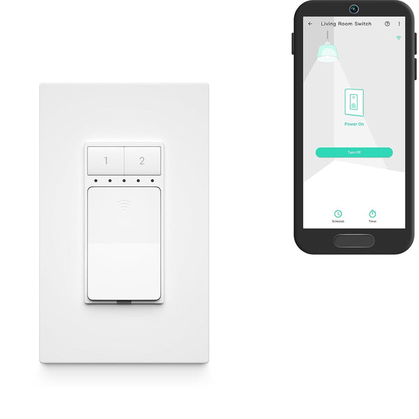 YoLink Wall Switch, 1/4 Mile Super Long Range Smart Light Switch Compatible with Alexa Google Assistant