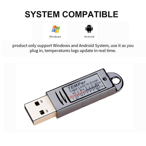 USB PC Thermometer Gold HID Temperature Measurement Data Logger Recorder Remote Email Alarm Monitor