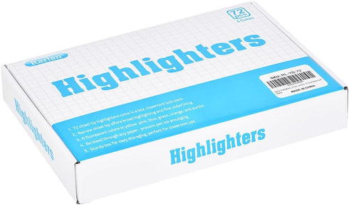 Highlighters Bulk Pack, Assorted Fluorescent Chisel Tip, 72 Count