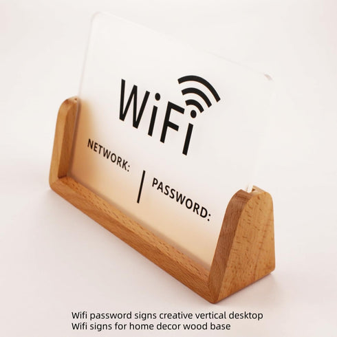 Modern American Style Bright Color Printing WiFi Password Sign Stickers in Black