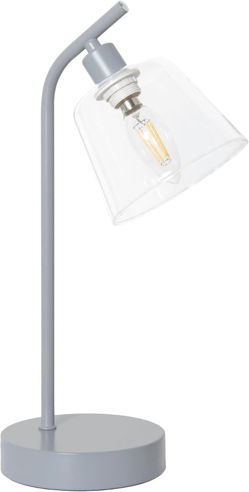 Simple Designs LD1080-GRY 16" Sleek Essentials Modern Industrial Metal Desk Lamp with