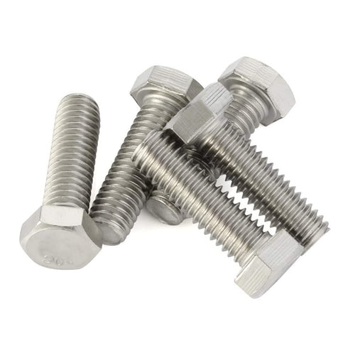 M10-1.5 x 30mm Hex Head Screw Bolts, Fully Threaded Stainless Steel 18-8, Quantity 10