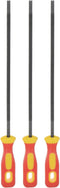 3pcs Chainsaw File - 7/32" High Carbon Hardened Steel Round Rasp with Plastic Handle for Chain Saw Polishing