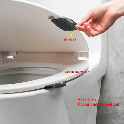 CARURLIFF 2-Piece (2 Toilet Seat Handle Lifter Toilet Seat Cover Lifter for Any Toilet Cover/Seat PCS Black Lifter)