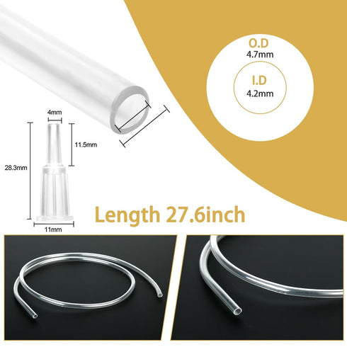 300ml 350ml Syringe with 27.6" Tube and 14G Needle, Large Plastic Syringe for Glue Dispensing