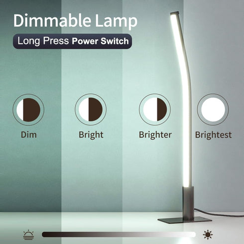 GEPROSMA Set 2, 17.32"/44CM 5V 2A),Minimalist Design,3 Dimmable,Nightstand Slim Metal Table Lamp Bedside Lamp of Modern