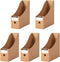 Foldable Desk File Holder Organizer - Sturdy Cardboard Magazine Storage Box with Blank Label Stickers for Home School