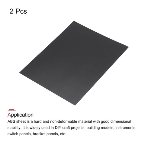 MECCANIXITY Black ABS Plastic Sheet - 10 x 8 x 0.03 Inch for Building Model, DIY Crafts, Pack of 2 Pcs