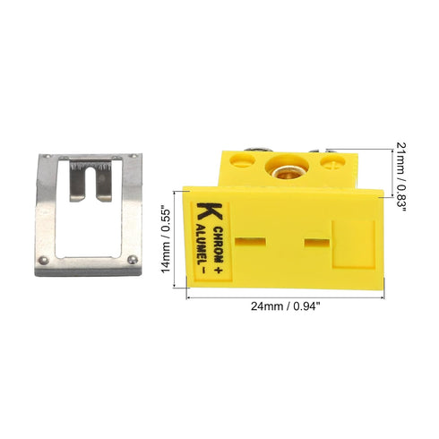 MECCANIXITY K Type Panel Mount Thermocouple Female Mini Socket, High Temperature 220°C (428°F) for Connectors