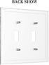 Wood Door 2 Gang Double Toggle Light Switch Cover, Decorative Electrical Faceplate for Home Living Room