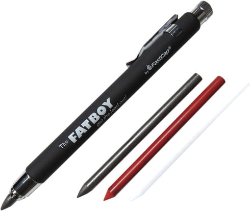 FastCap Fatboy Mechanical Carpenter Pencil with Eraser & Clip - 5.5 mm Lead for Home Improvement