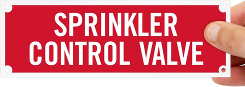 SmartSign SE-5032-ERE-REF-2x6 "Sprinkler Control Valve" Tag, 2" x 6" Engineer Grade Reflective White on Red