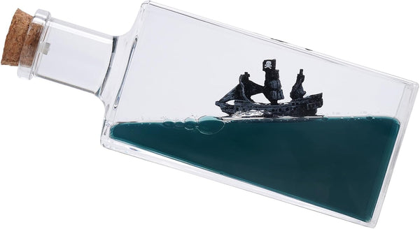 XEXBMNA Unsinkable Black Pearl Pirate Wavey Boat Toy Model Desk Acrylic Paperweight Liquid