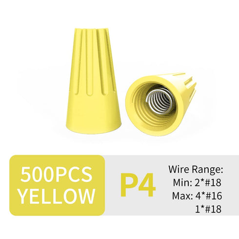 500 Pcs Electrical Wire Connector Screw Terminal - Yellow Wire Caps Twist Nuts Connectors