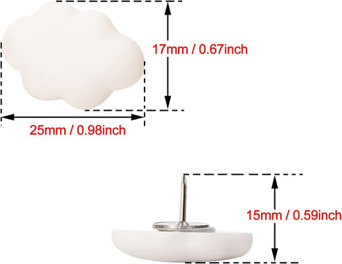 Decorative Cloud Push Pins, Cute Thumb Tacks for Cork Bulletin Boards, 30PCS for Wall Hanging Photos Memo DIY Craft