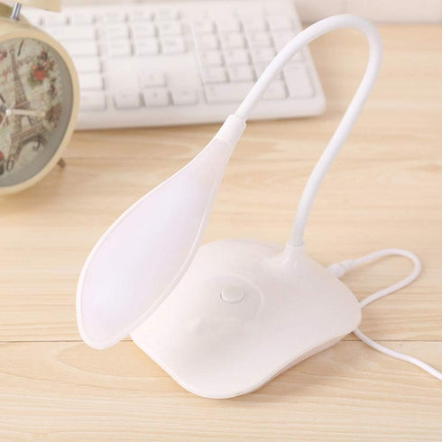 LED Table Lamp, Portable Eye-Protected Flexible Gooseneck Small Desk Light for Dorm, Study, Office - USB or Battery