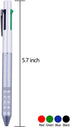 DUNBONG 4 In 1 Multi Color Pen, White, Black, Blue, Red, Green, Metal Gel Ballpoint Pen, 1 Count