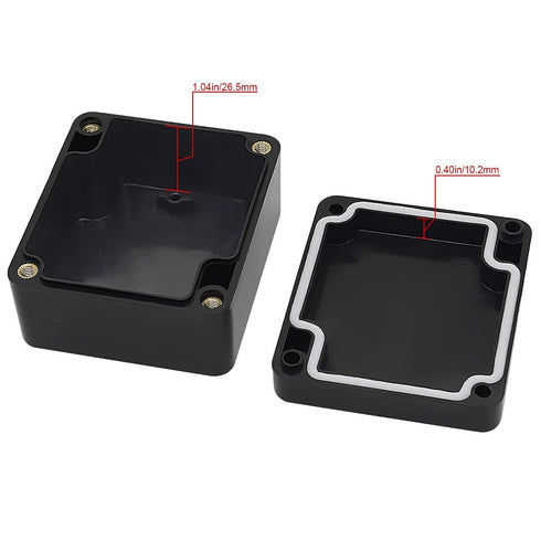 LeMotech Electrical Box ABS Plastic Project Box IP65 Waterproof Junction Box for Electronics, Black 2.48x 2.28x 1.37