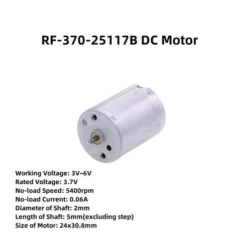 RNUDBLSK 3V3.7V6V7.4V12V24V RF-370/-25117B/14400 RK-370CA-18220 Model(RF-370-25117B) DC Motor Slience DIY Toy Car/Boat