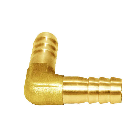 Joywayus Hose Barb 1/4" Elbow Hose ID, 90 Degree L Right Angle Union Brass Fitting for Water/Fuel/Air (Pack of 2)