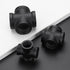 1" Black Pipe Fittings 4-Way Cross Fitting, Home Expert 10 Pack Malleable Cast Iron Connector for Industrial Pipe