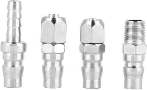 8Pcs C Type Quick Fitting 1/4 Inch Zinc Alloy Pneumatic Connector Socket and Plug Kit Parts for Air Hose