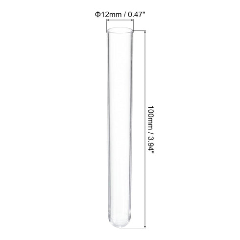 PATIKIL 7ml Plastic Test Tubes with Cork Stoppers, 40Pcs 100x12mm Tubes for Scientific Party Decoration Candy Bead Storage Bath Salt Lab Use, Clear
