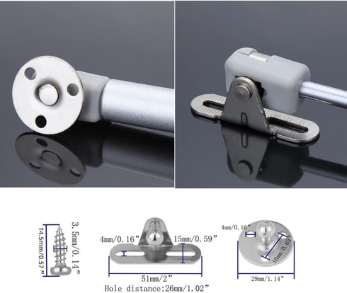 20N/4.4 lb Gas Strut Cabinet Hinge Safety Lift Support, 2Pcs Soft Open Lid Hinge for Toy Box