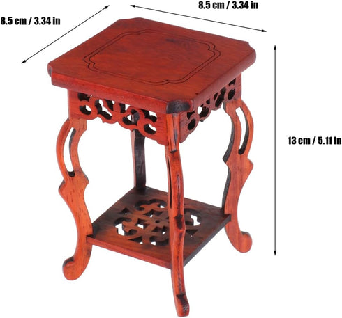 100% Garneck Wood Plant Stand Unique Design Small Decorative Pedestal Base for Indoor Plants Natural Wood for Home