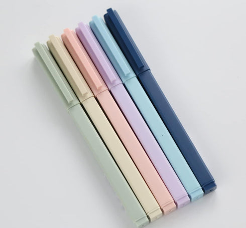 New Solid Color Gel Ink Pens, 0.5mm Point Square Body Gel Pen for Writing Signature, Pack of 6pcs
