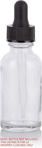 JUVITUS 12 PACK Glass Dropper Closure Top for 1 oz / 30 ml Boston Round Bottles (20-400 neck size) - Graduated