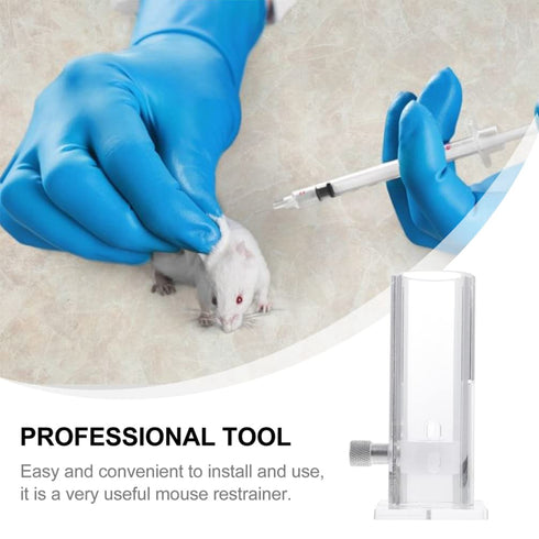 1pc Mouse Holder Clamp, Mice Restrainer Stand for Abdominal Injection, Organic Glass Lab Equipment