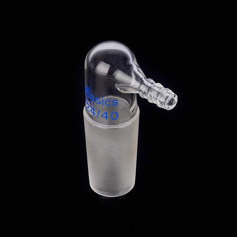 Glass 90 Degree Vacuum/Gas Adapter, Borosilicate Glass Bent Inlet Adapter with 24/40 Inner Joint for Laboratory