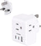 US to UK Ireland Travel Plug Adapter, Type G Power Plug with 3 Outlets and 3 USB Ports for USA to England, Scotland
