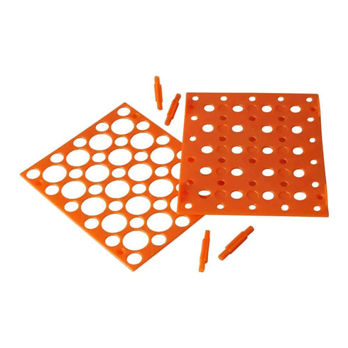 50-Holes Centrifuge Tube Rack, Detachable Lab Test Tube Holder for 10ml/15ml/50ml (2 Racks, Orange)