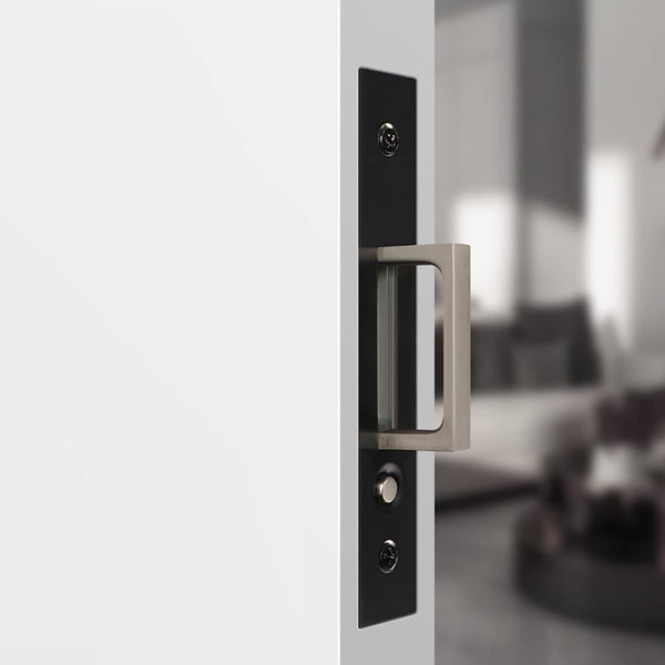 Dontay Pocket Door Edge Pull Brushed Nickel, Hidden Handle for Sliding Door Pull Hardware, Flush Design