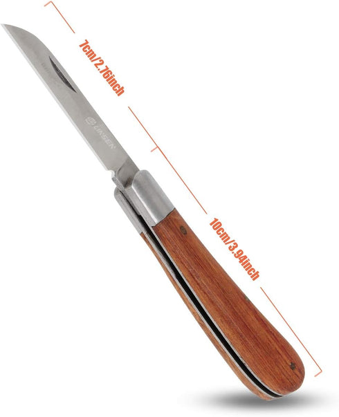 Pruning Knife,Grafting knife, Stainless Steel Garden Budding Knife, Folding Pocket Knife For Grafting Multi Cutting Tool, Weed Bushes Branches Mushroom Diggig Knife by Linsen-outdoor