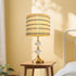Generic 11.8x9 Inch Bamboo Lamp Shade with Colorful Geometric Pattern, Translucent Barrel Drum Shape, Modern Bohemian