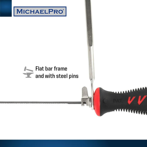 MichaelPro 6-Inch Deep Coping Saw, Hand Woodworking Tool with Replacement Blades | MP018006