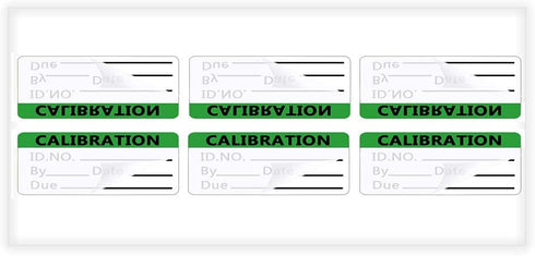 Calibration Stickers, Green Black Word Calibration Labels, Self Laminating Protects Writing from Smearing, 132