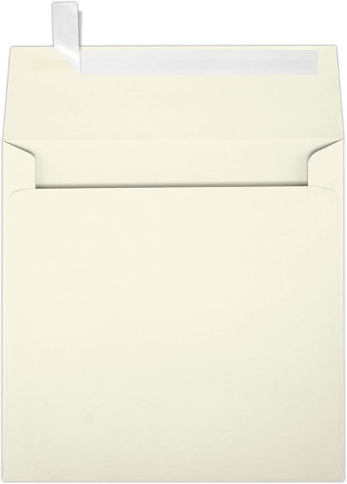 LUXPaper Square Invitation Envelopes | Peel & Press | Natural | 6" x 6" | 30% Recycled | 80lb. Text | 50 Qty