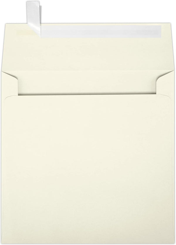 LUXPaper Square Invitation Envelopes | Peel & Press | Natural | 6" x 6" | 30% Recycled | 80lb. Text | 50 Qty