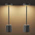 Set 2, 5000mAh 3 Dimming Aluminum LED Cordless Table Lamps of Portable Rechargeable Battery Operated Black Table Light