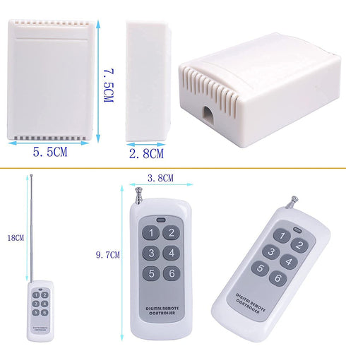Mangood 12V 6 433MHz 6CH 12V (2X 433MHz) DC Channel Wireless Remote Control Switch Transmitter and Receiver Remote