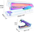 Office Stapler Staples Remover Set, Clear Acrylic Metallic Rainbow Tone Desk Executive Manual Staplers and Staple Remover Tool for Desktop Accessories Supplies (Clear & Rainbow) by MEI YI TIAN