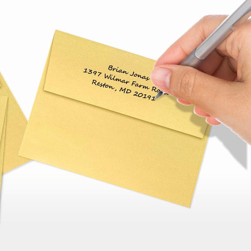 LUXPaper A2 Invitation Envelopes | Peel & Press | Gold Metallic | 4 3/8" x 5 3/4" | 80lb. Text | 50 Qty