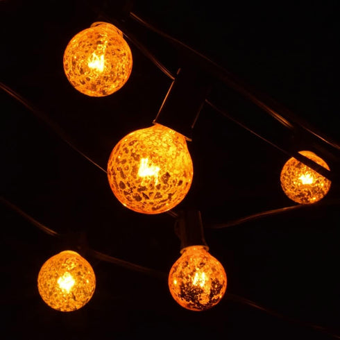 (10 G40 1.6" Bulbs Hometown Evolution, Inc. Gold Outdoor Patio String Lights ft, Gold - Black Wire)