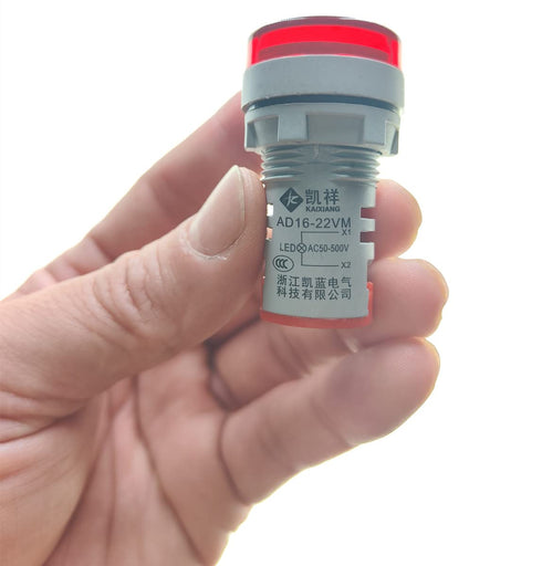 3pcs Digital Display AC Voltage Indicator, 22mm Round Head LED Voltage Tester AC50~500V