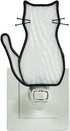 BOXCASA White Cat Night Light, Stained Glass Lamp, Warm Yellow Plug-In Night Light for Living Room, Bedroom, Hallway