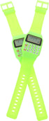 Mikikit Calculator Watch, 2 Pcs Digital Watch for Portable Calculations, Multifunction Wrist Watch for Men Women, Green